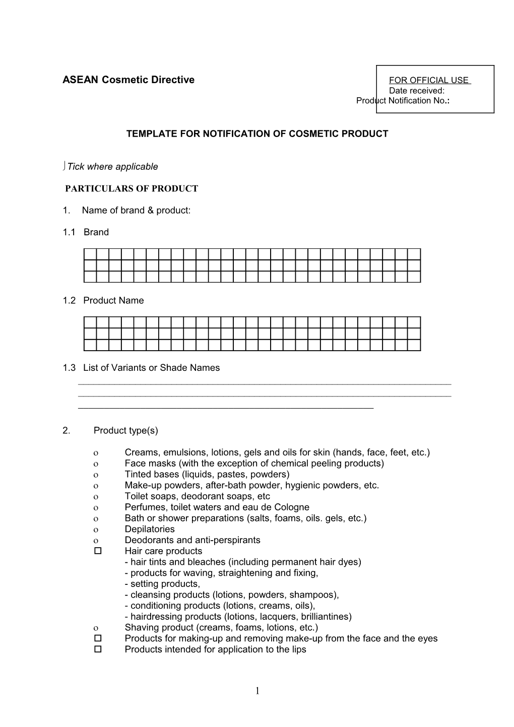 ASEAN Cosmetic Directive