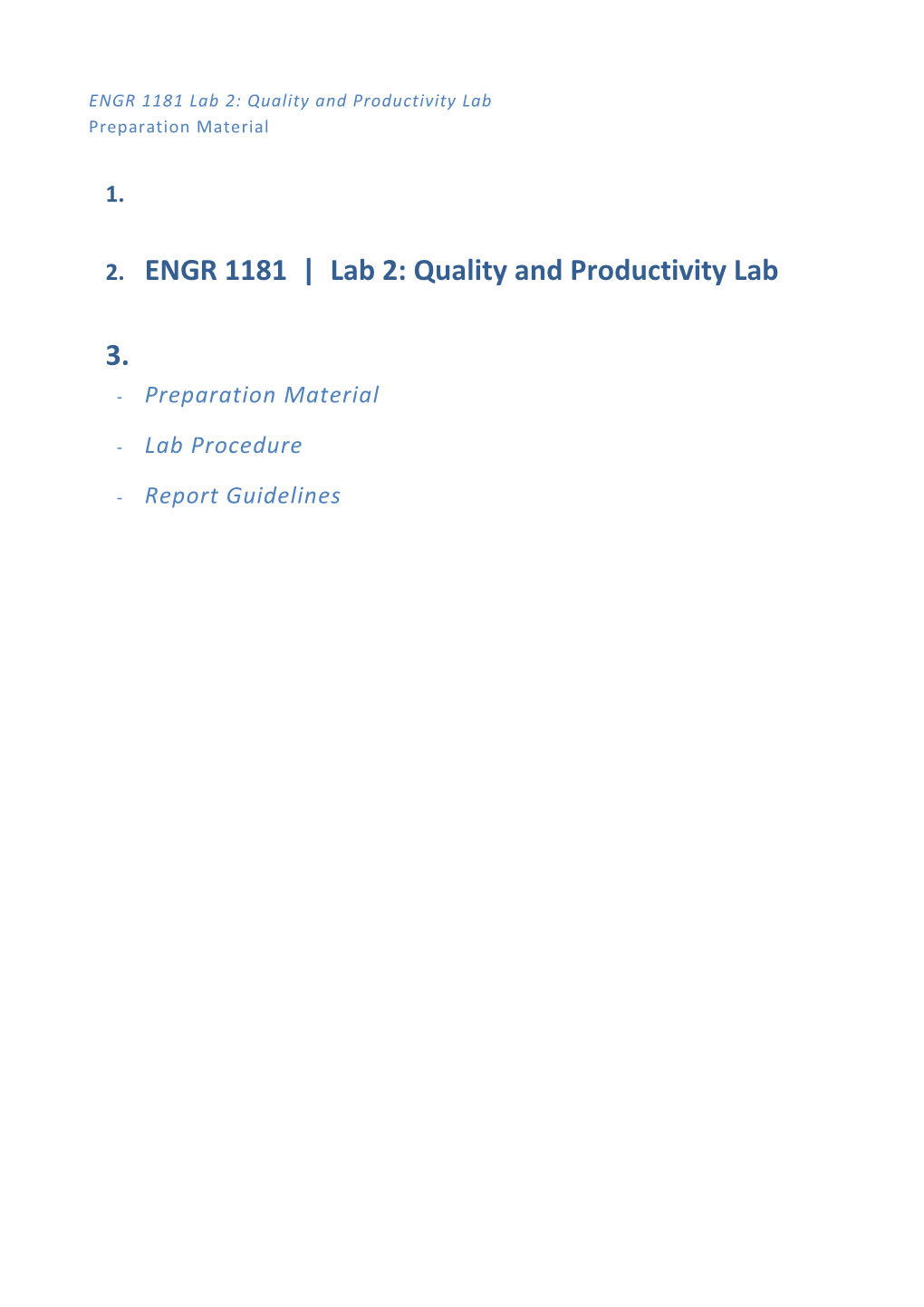 ENGR 1181 Lab 2: Quality and Productivity Lab