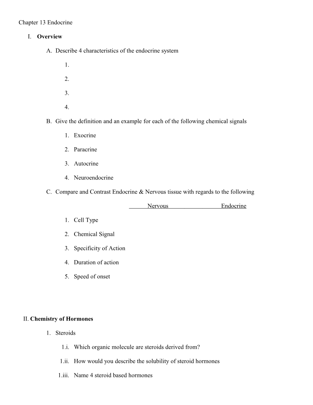 Chapter 13 Endocrine