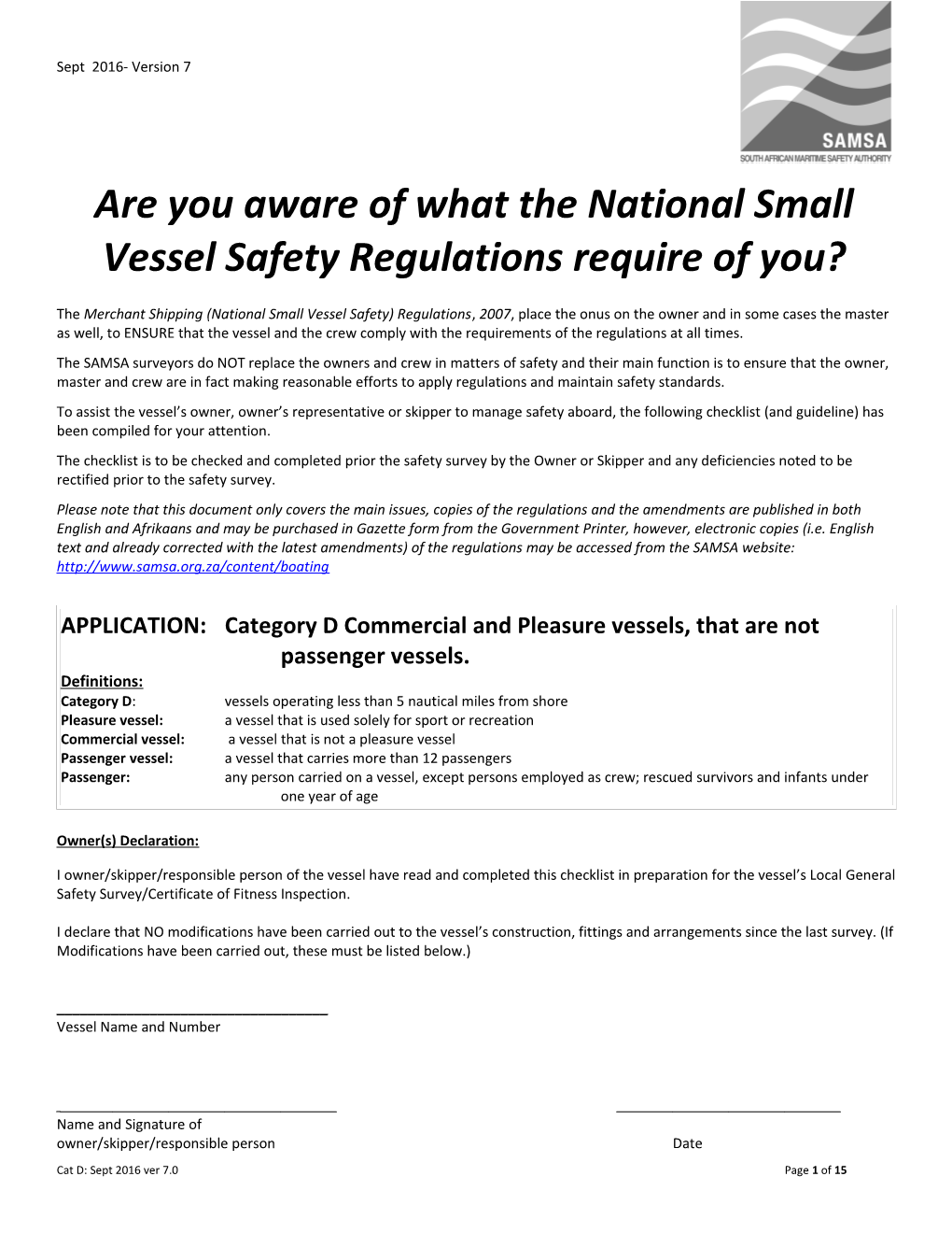 Are You Aware of What the National Small Vessel Safety Regulations Require of You? s1