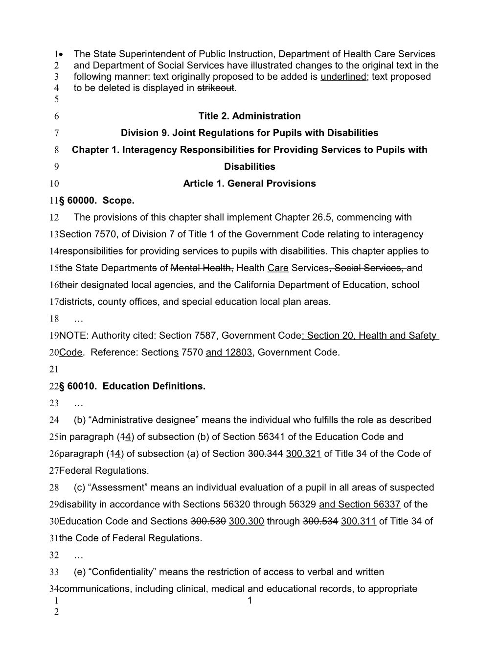 Proposed Regulations Title 2 - Laws and Regulations (CA Dept of Education)