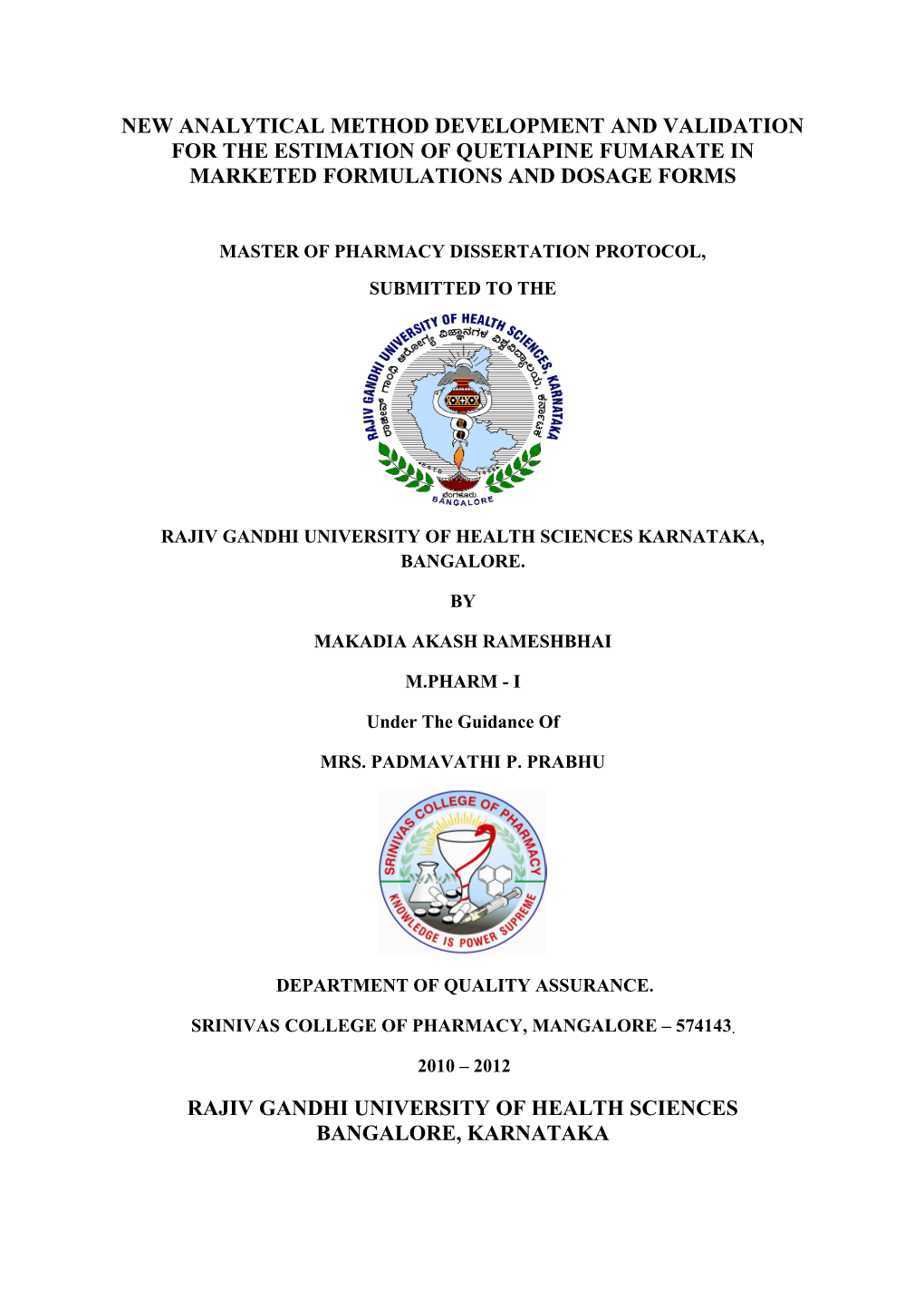 Master of Pharmacy Dissertation Protocol s2