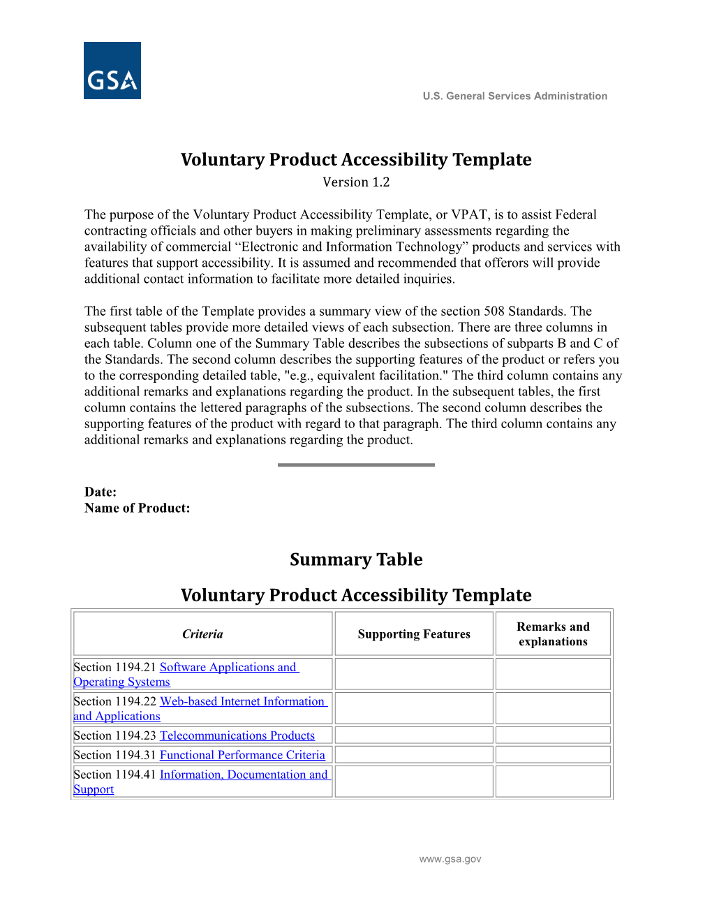 Voluntary Product Accessibility Template s1