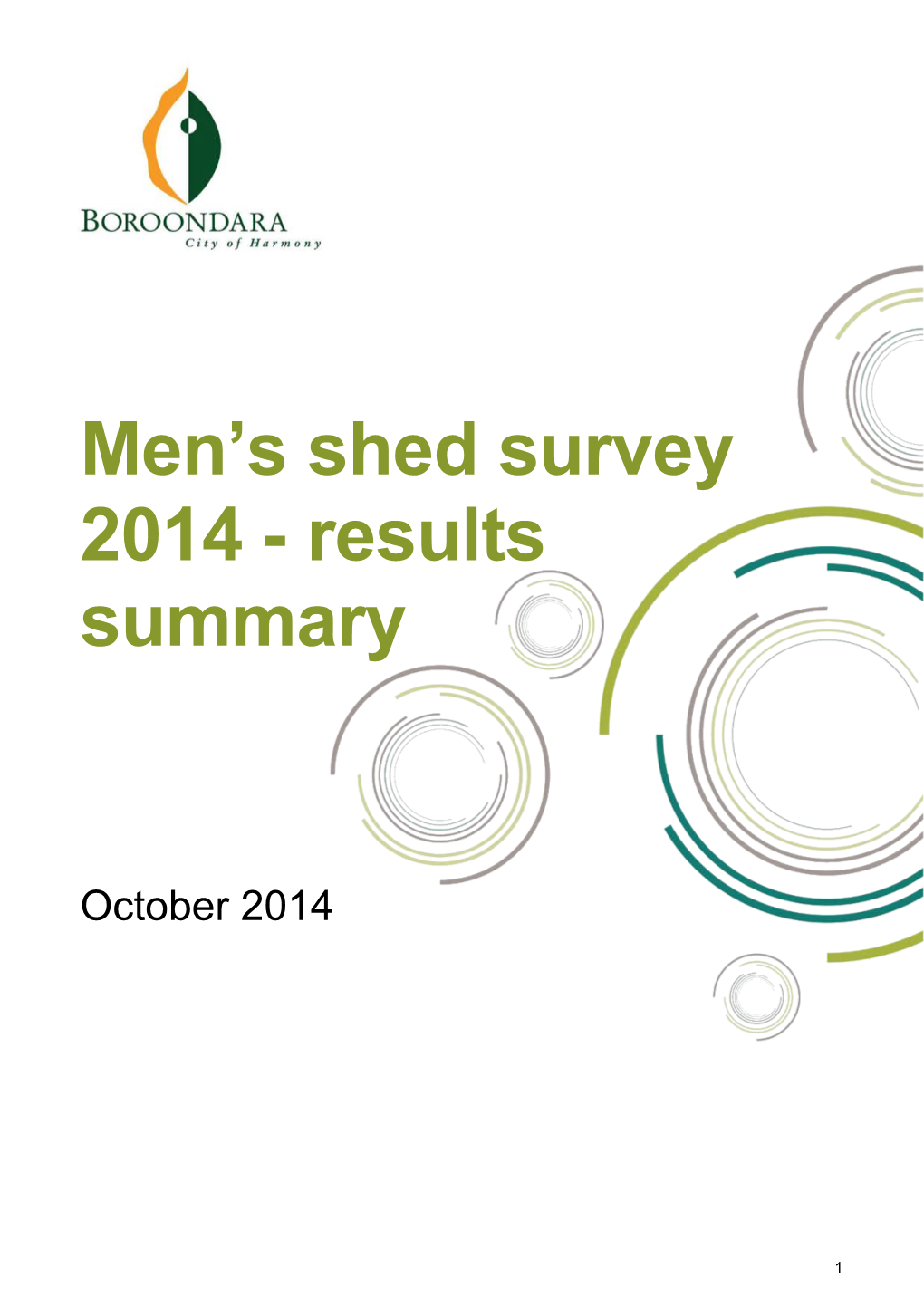 Men S Shed Survey 2014 - Results Summary
