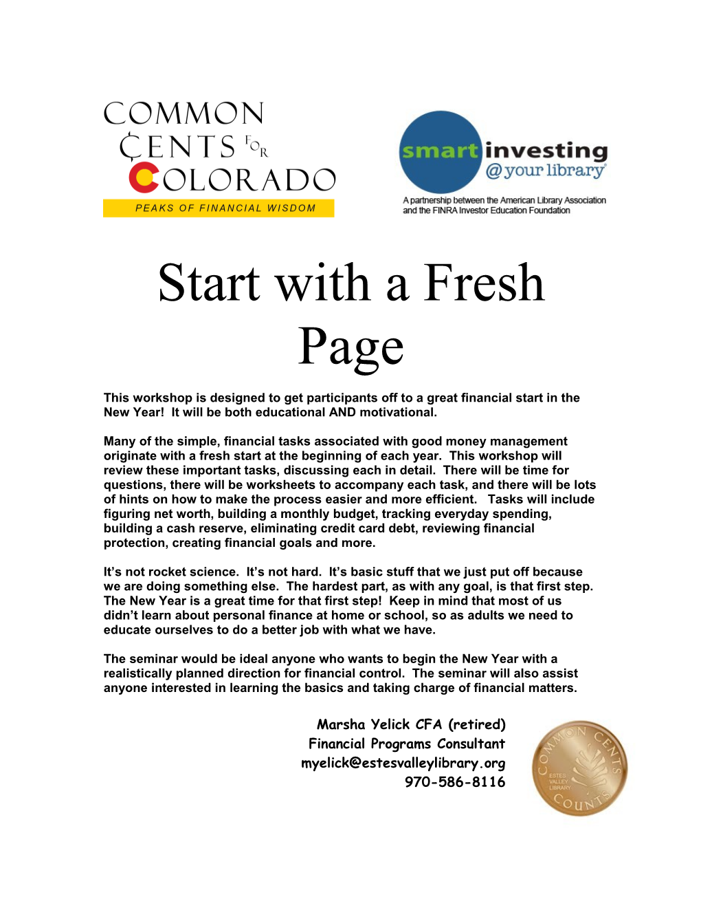 Start with a Fresh Page