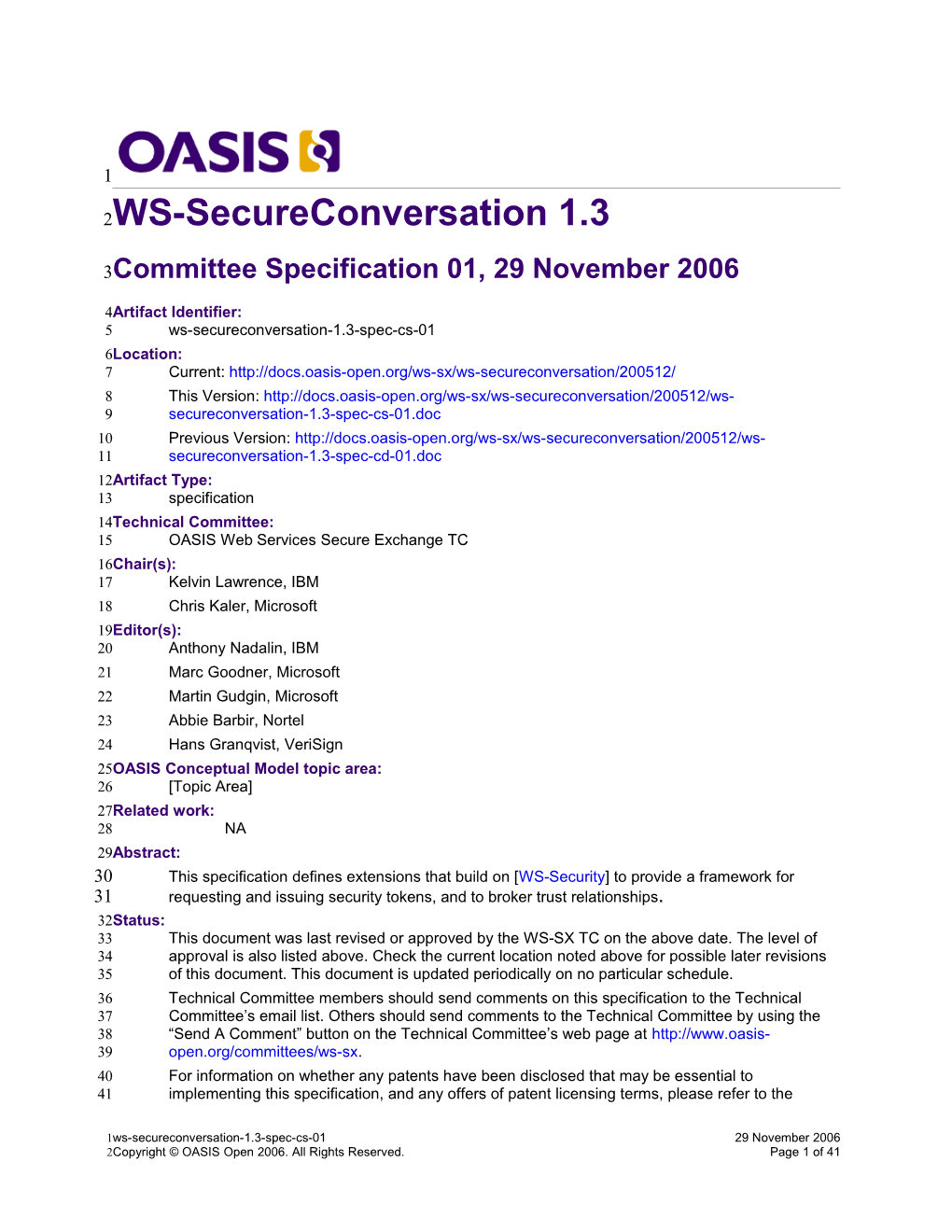 OASIS Specification Template s13