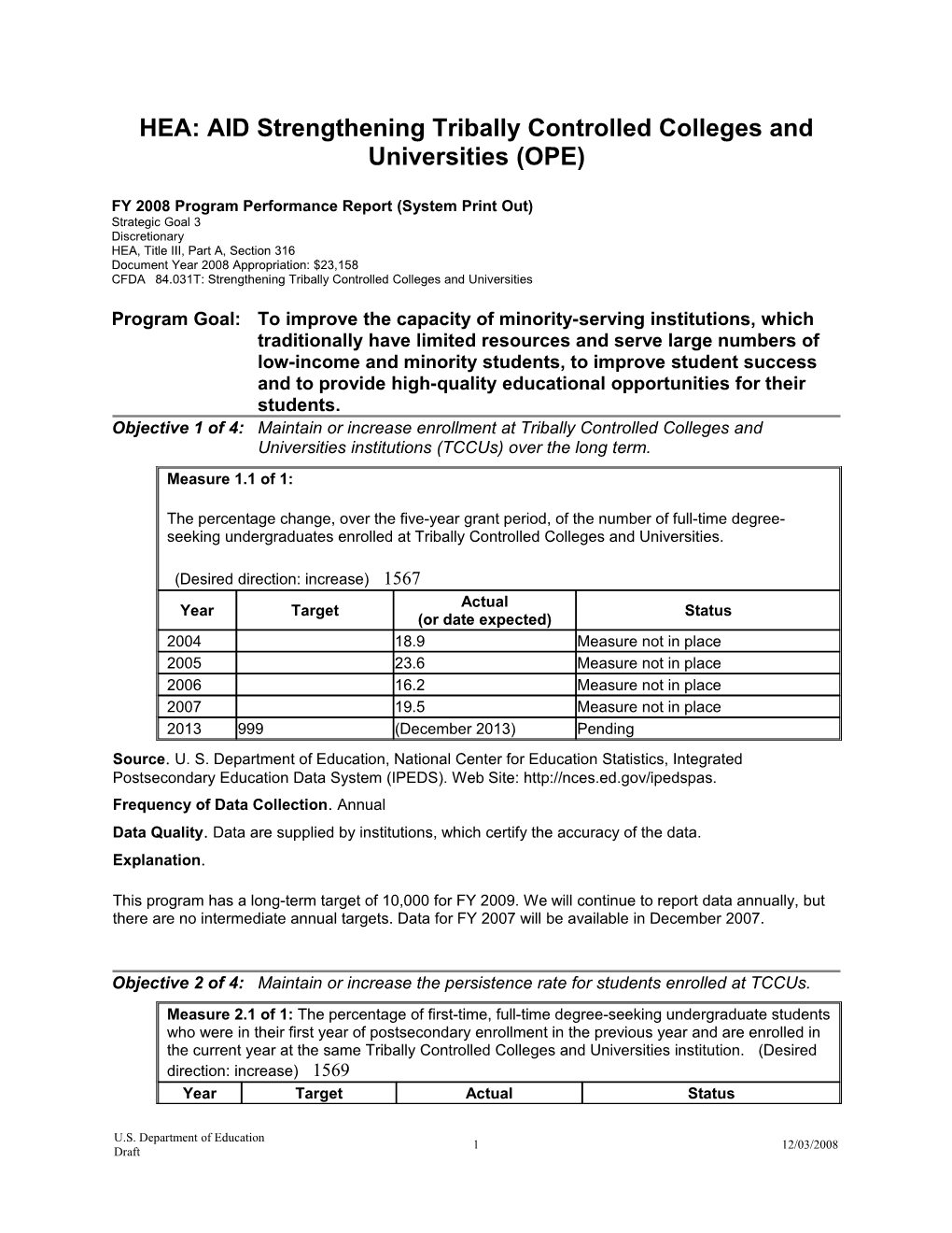 OPE HEA: AID Strengthening Tribally Controlled Colleges and Universities (MS Word)