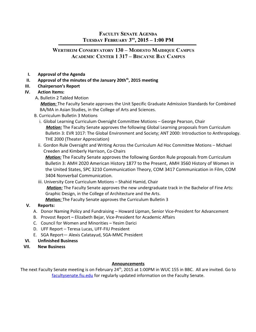 Agenda for August 28 Steering Committee Meeting