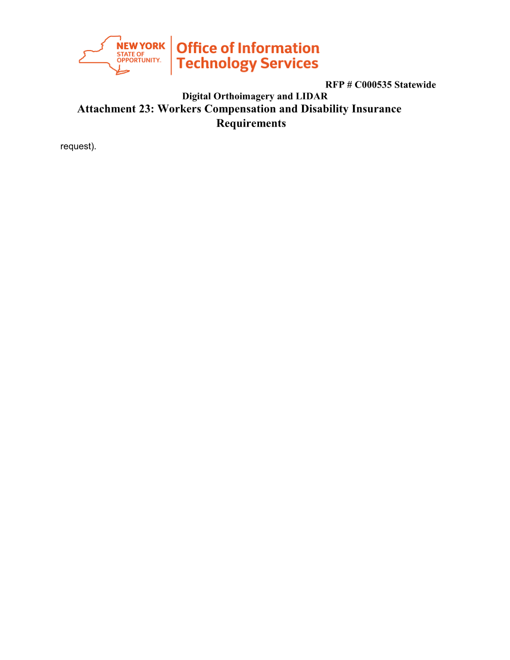 RFP # C000535statewide Digital Orthoimagery and LIDAR