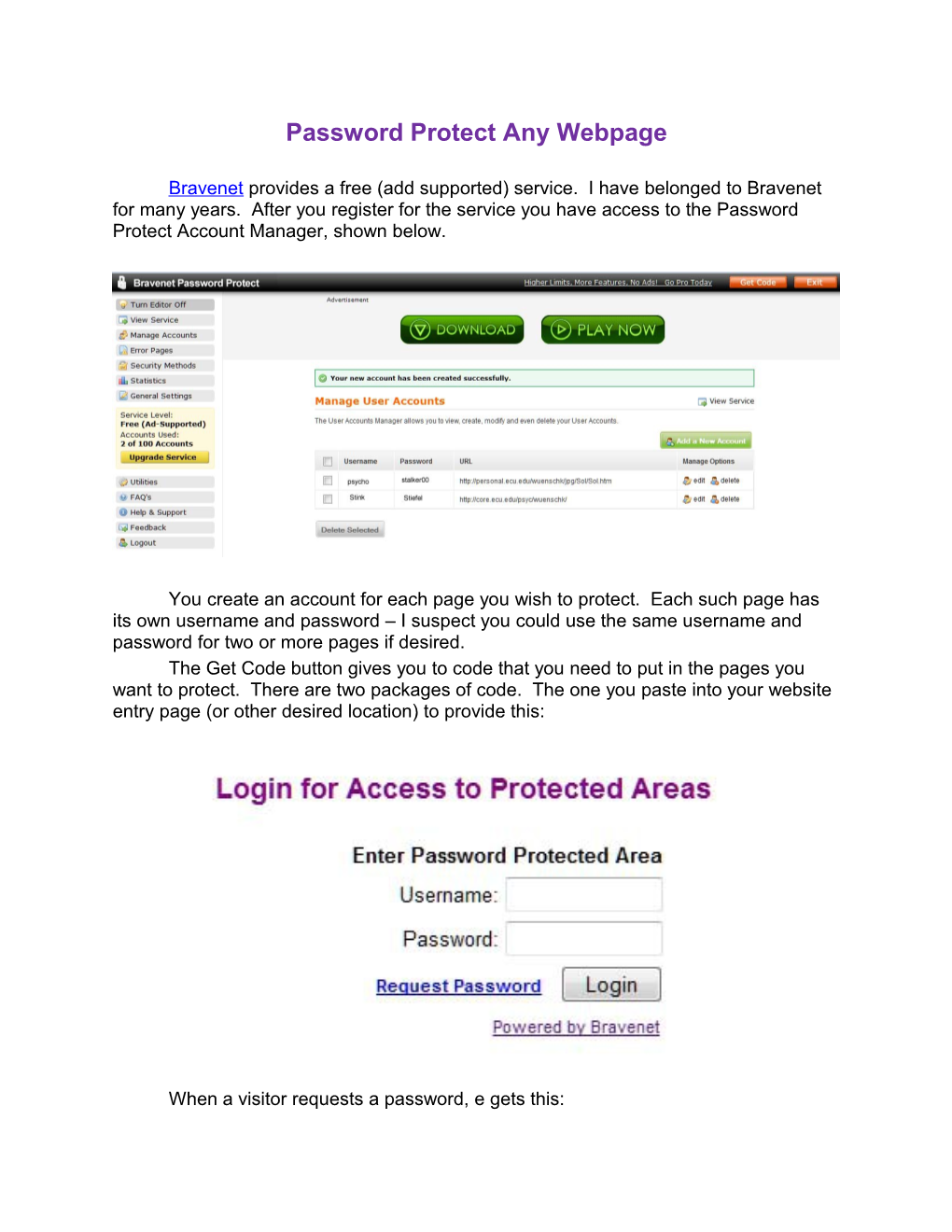 Password Protect Any Webpage