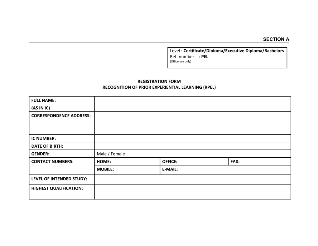 APEL Registration Form