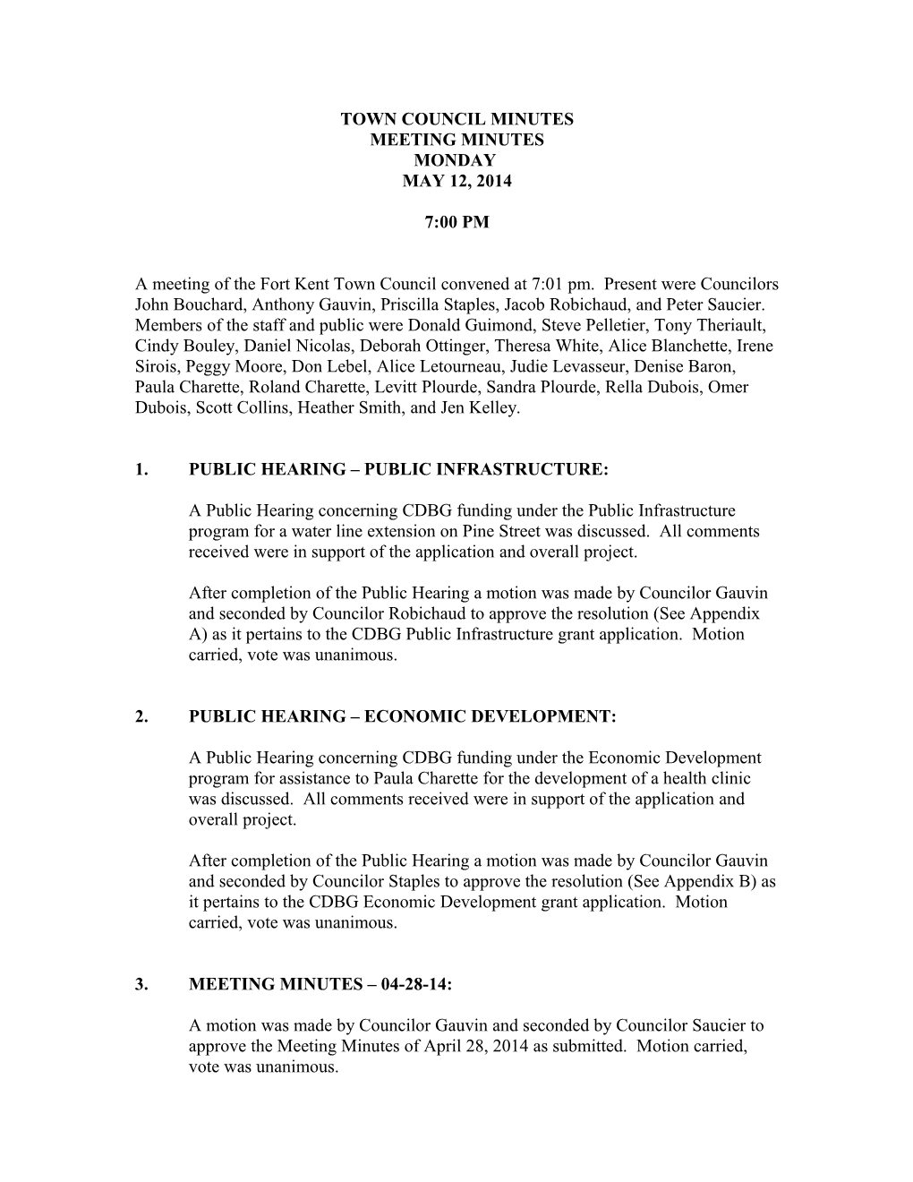 Town Council Minutes s1