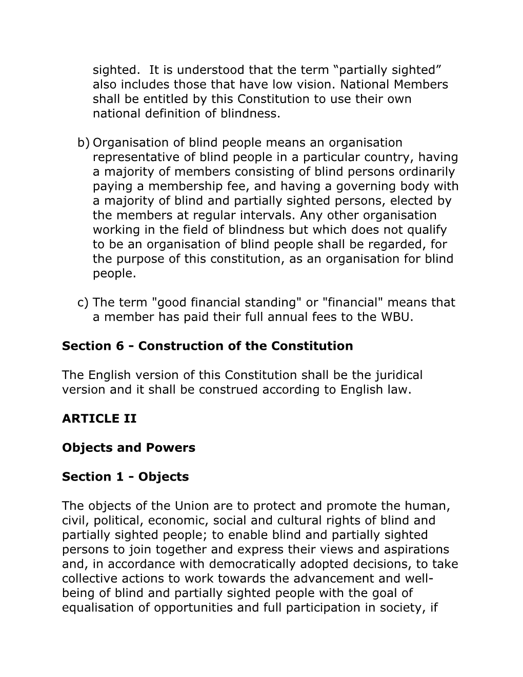 WBU Revised Constitution - 9Th GA 2016