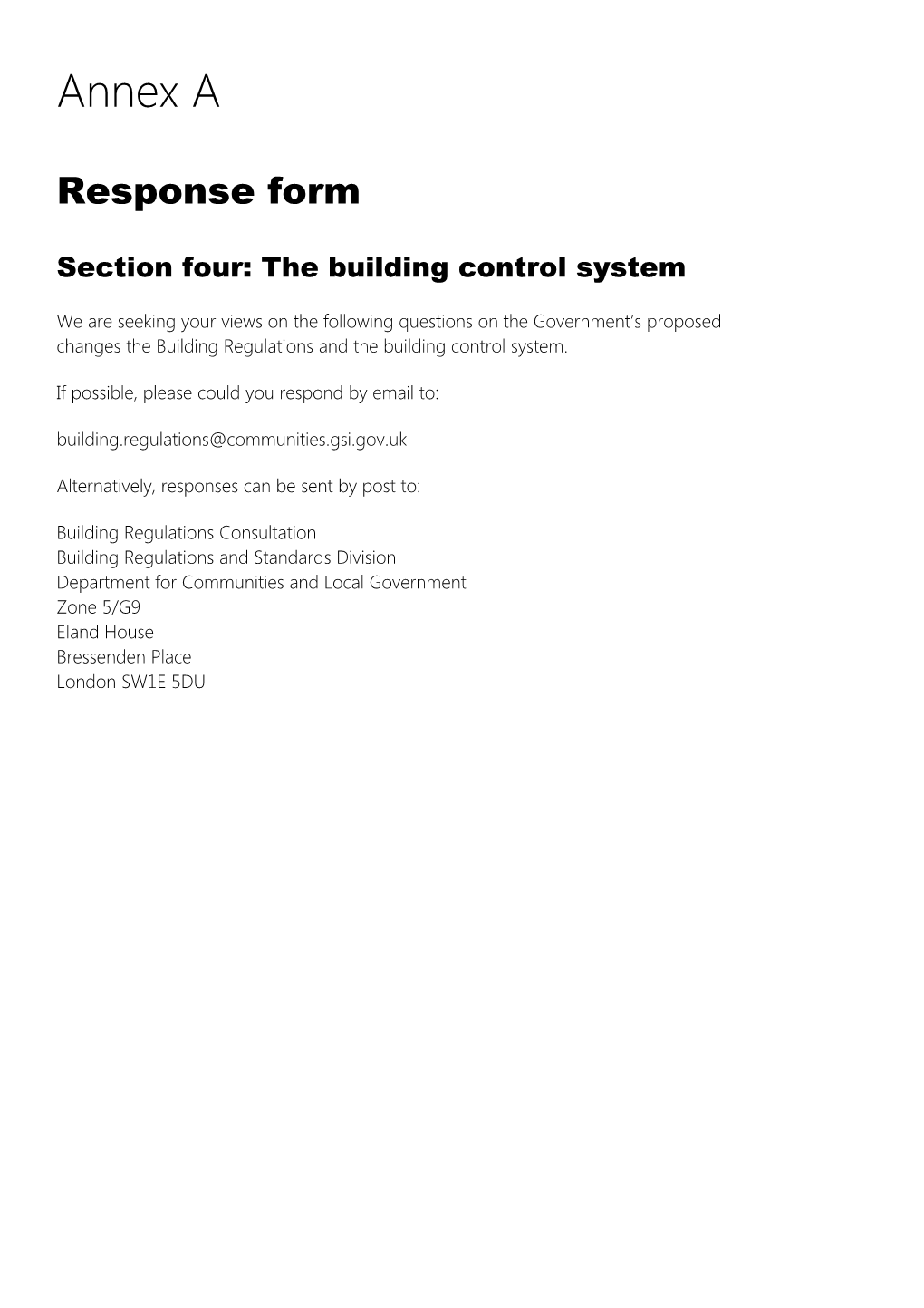 Section Four: the Building Control System