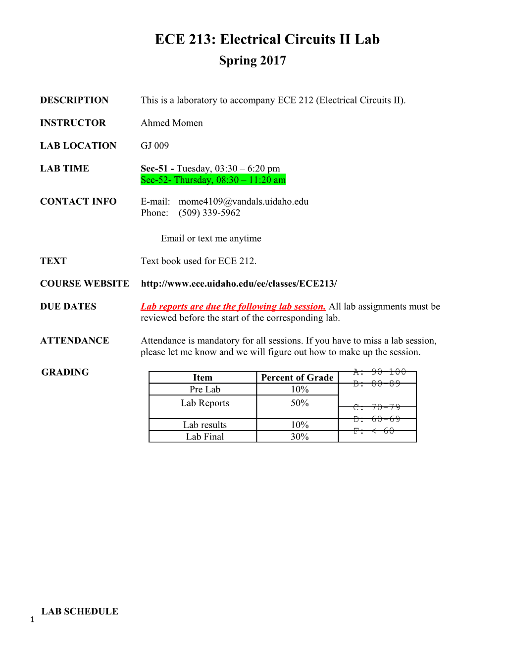 ECE 213: Electrical Circuits II Lab