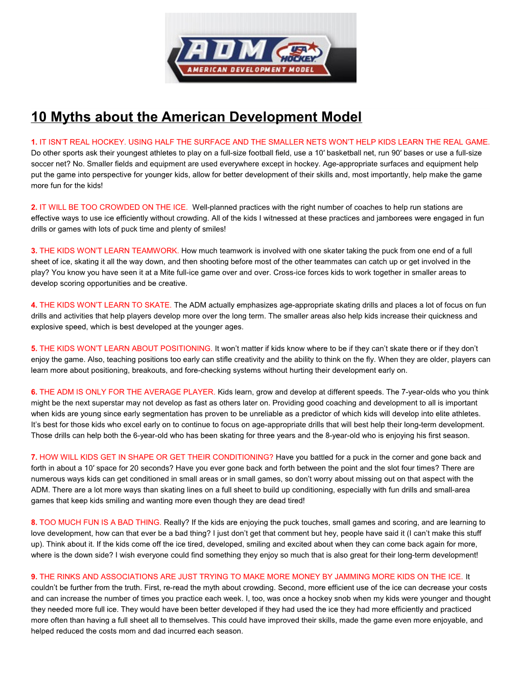 10 Myths About the American Development Model