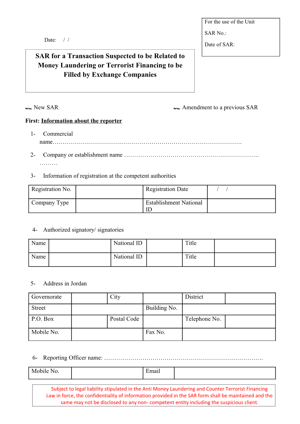 First: Information About the Reporter