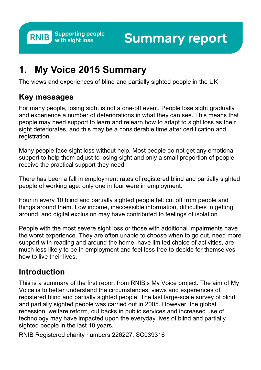 My Voice 2015 Summary