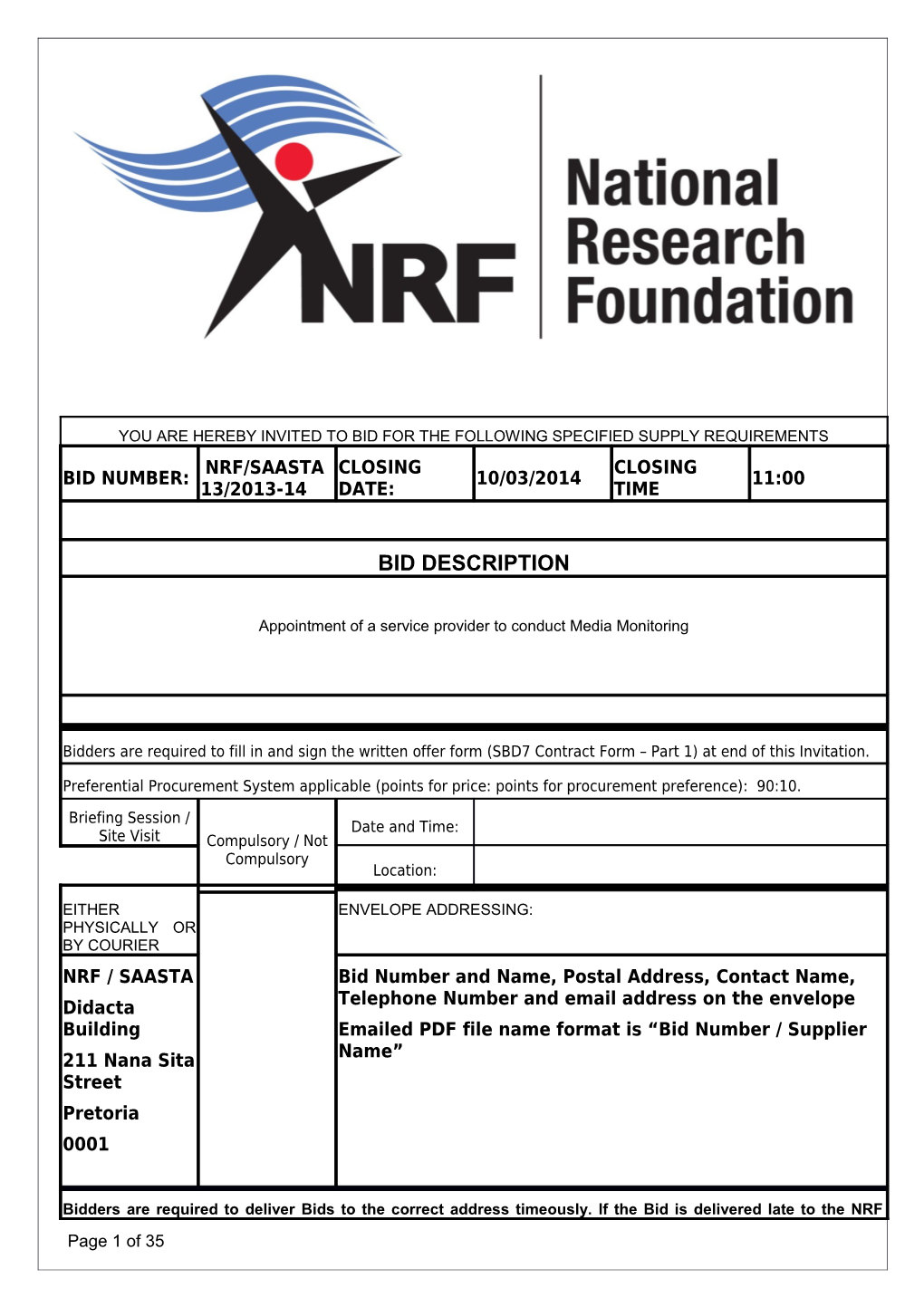 Background to the National Research Foundation, Its Business Units and National Facilities