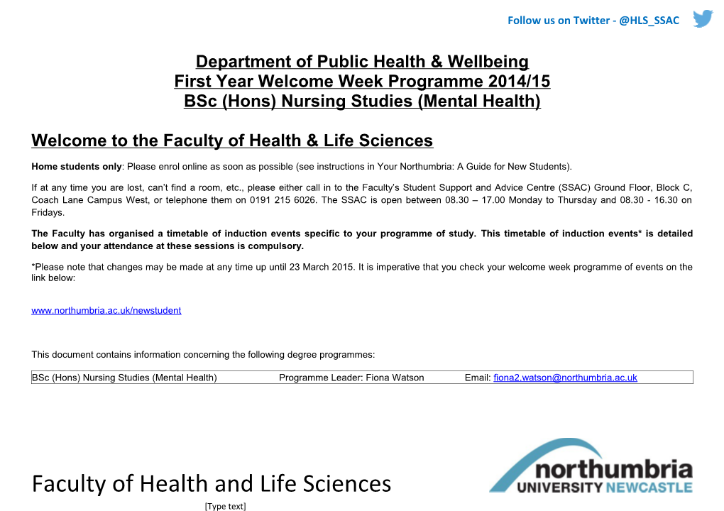 Department of Public Health & Wellbeing