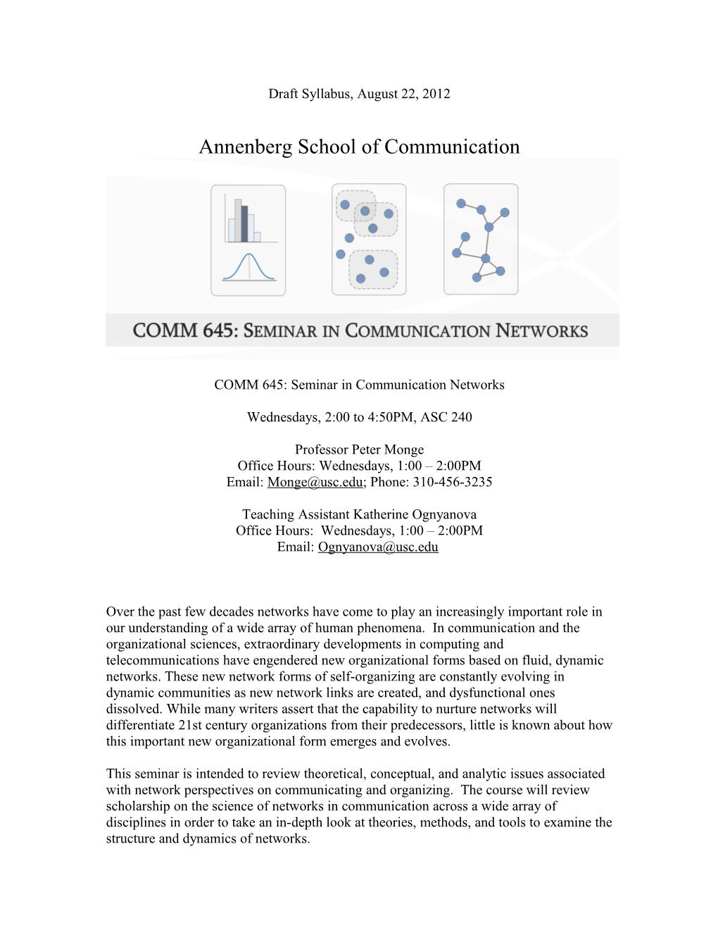 COMM 645: Seminar in Communication Networks