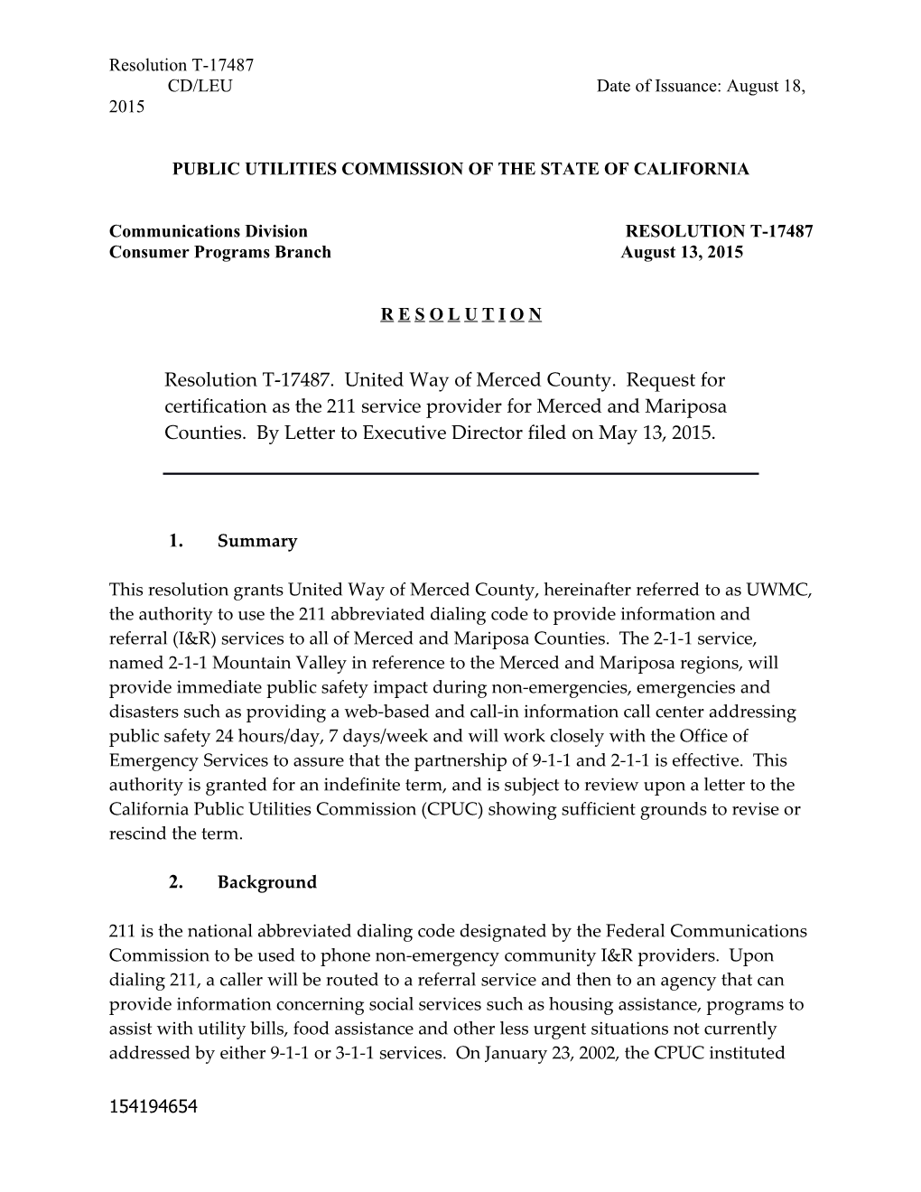 Public Utilities Commission of the State of California s65