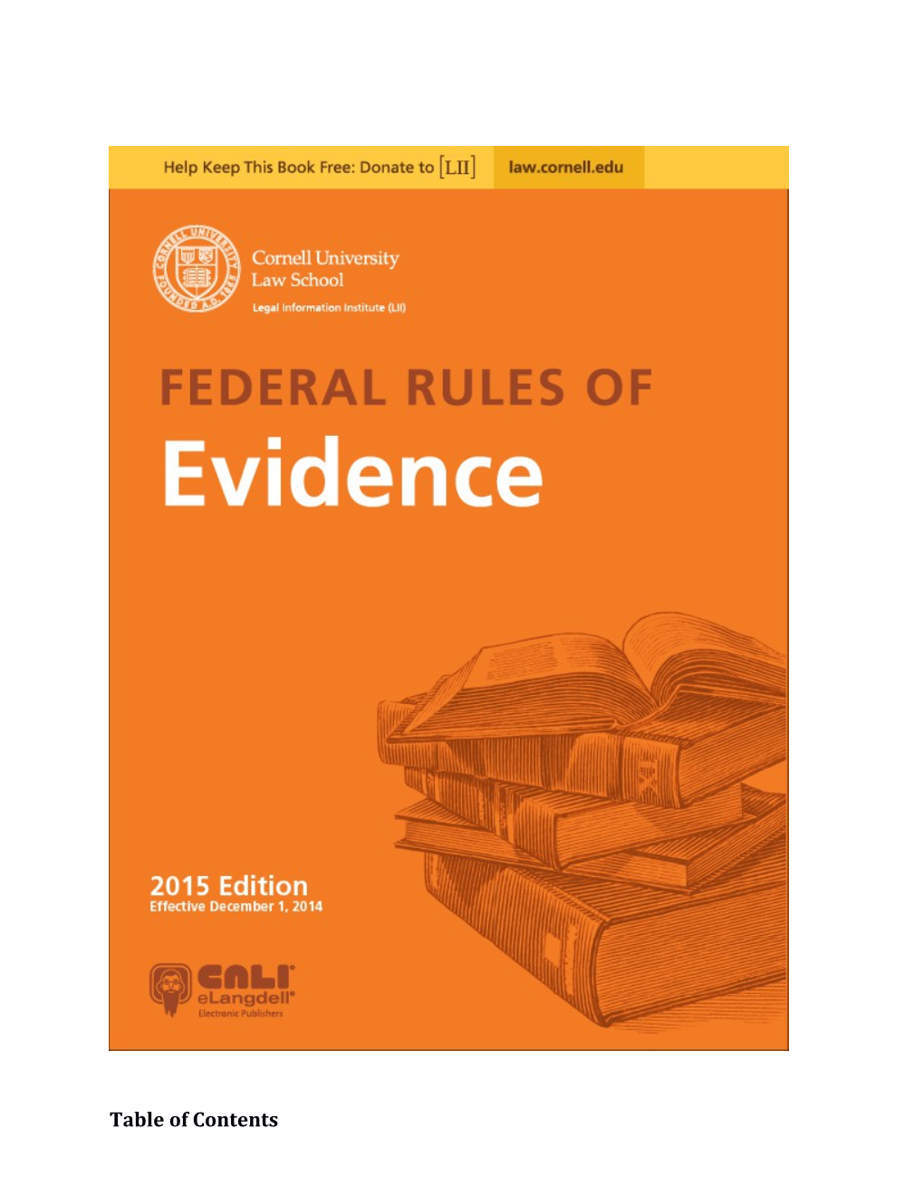 Federal Rules of Evidence, 2015 Edition