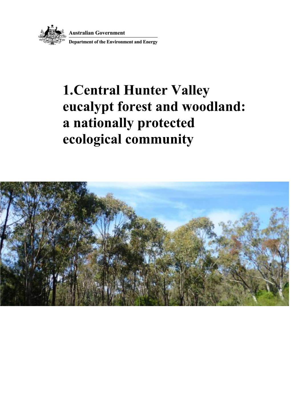 Central Hunter Valley Eucalypt Forest and Woodland: a Nationally Protected Ecological Community