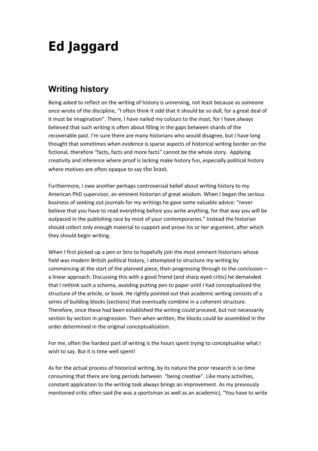 Writing History