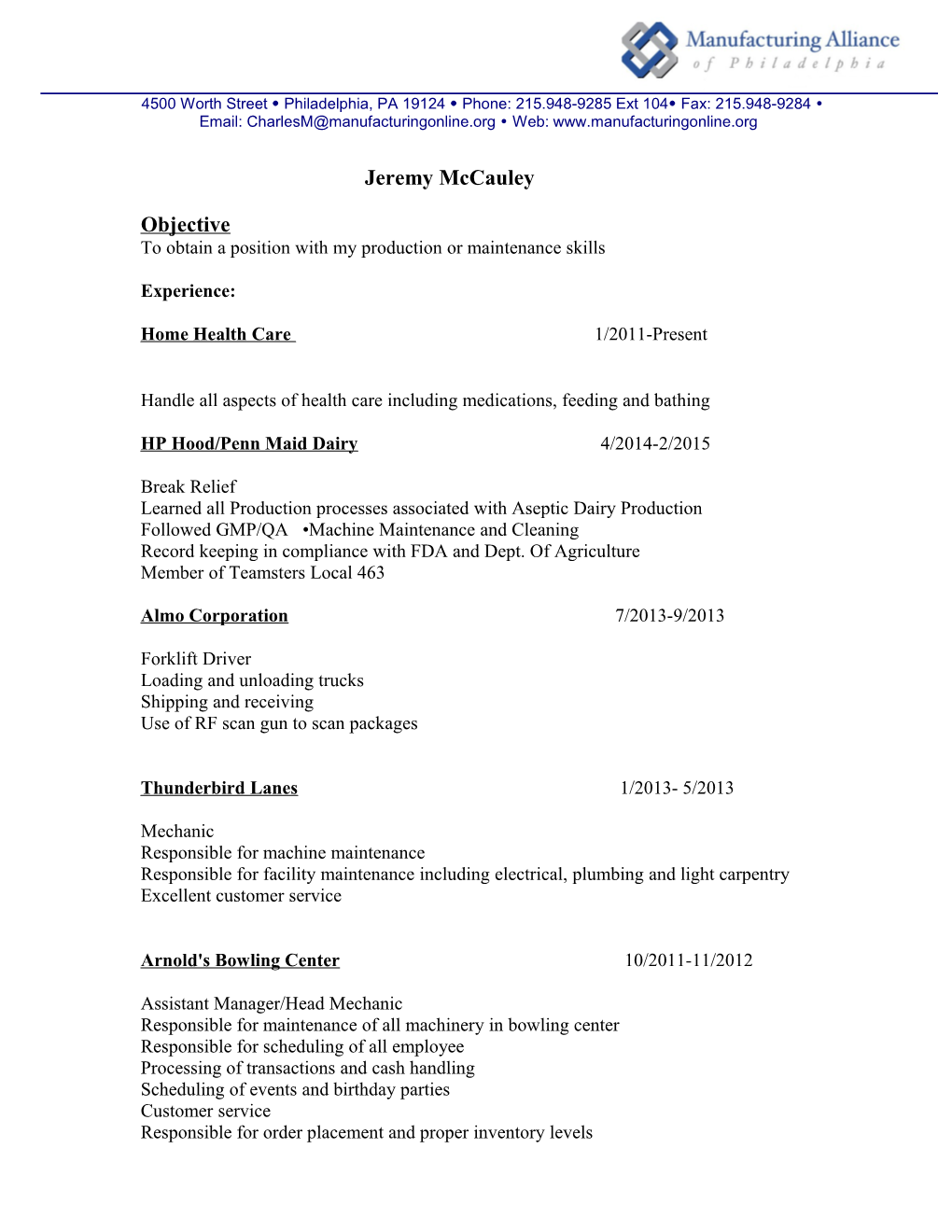 Home Health Care 1/2011-Present