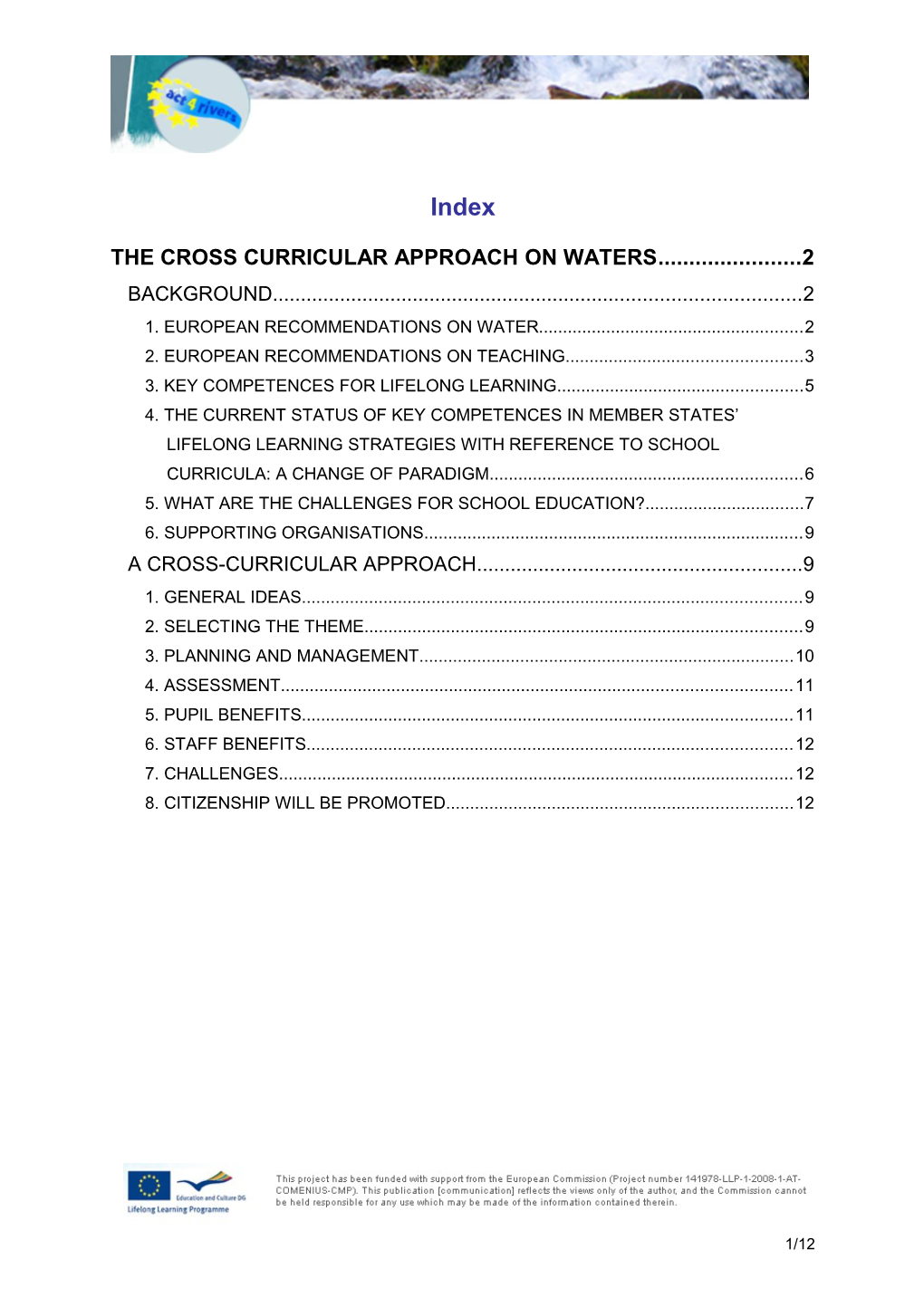 The Cross Curricular Approach on Waters 2