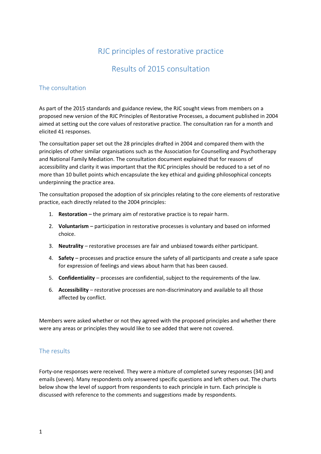 RJC Principles of Restorative Practice