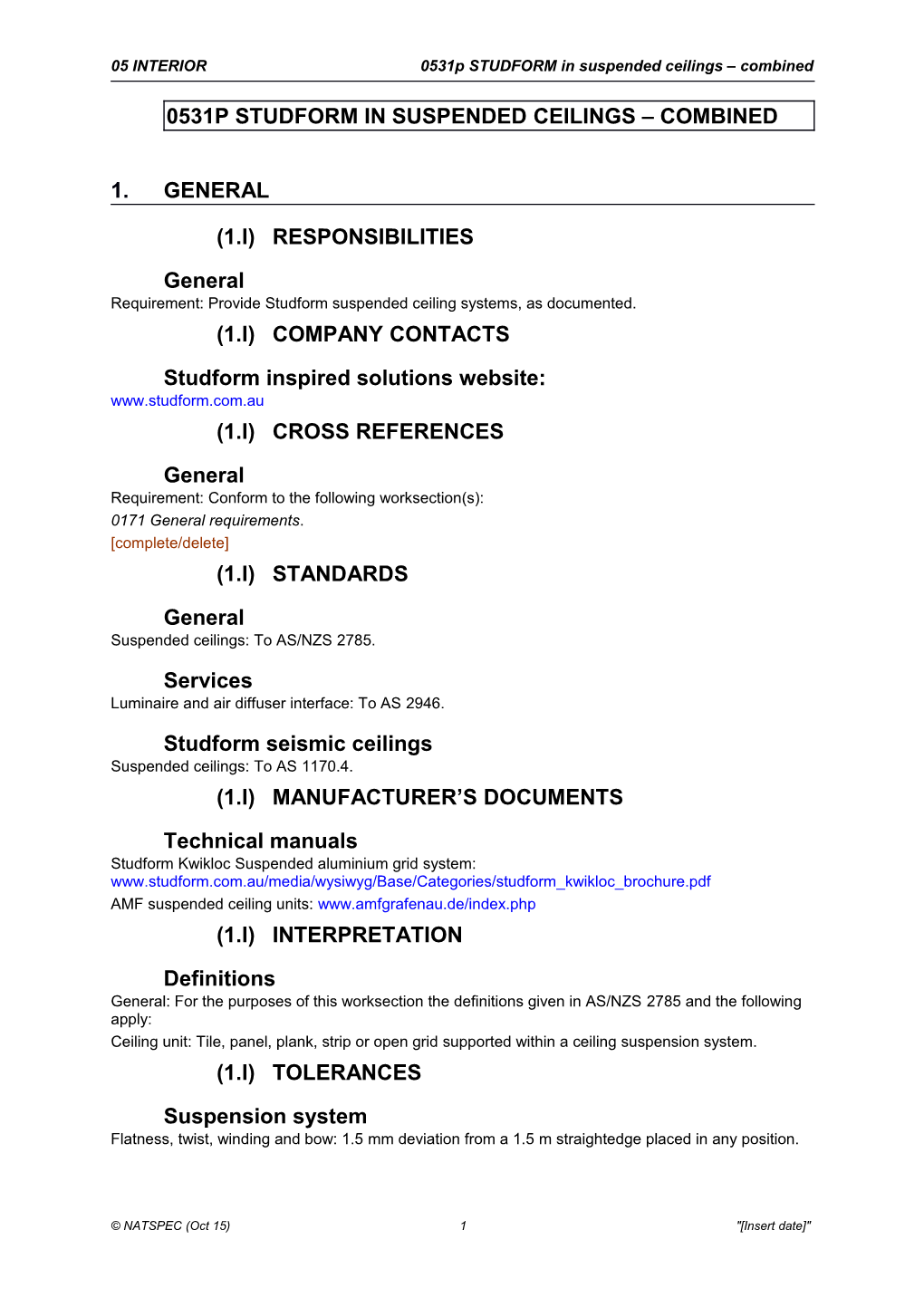 0531P STUDFORM in Suspended Ceilings - Combined