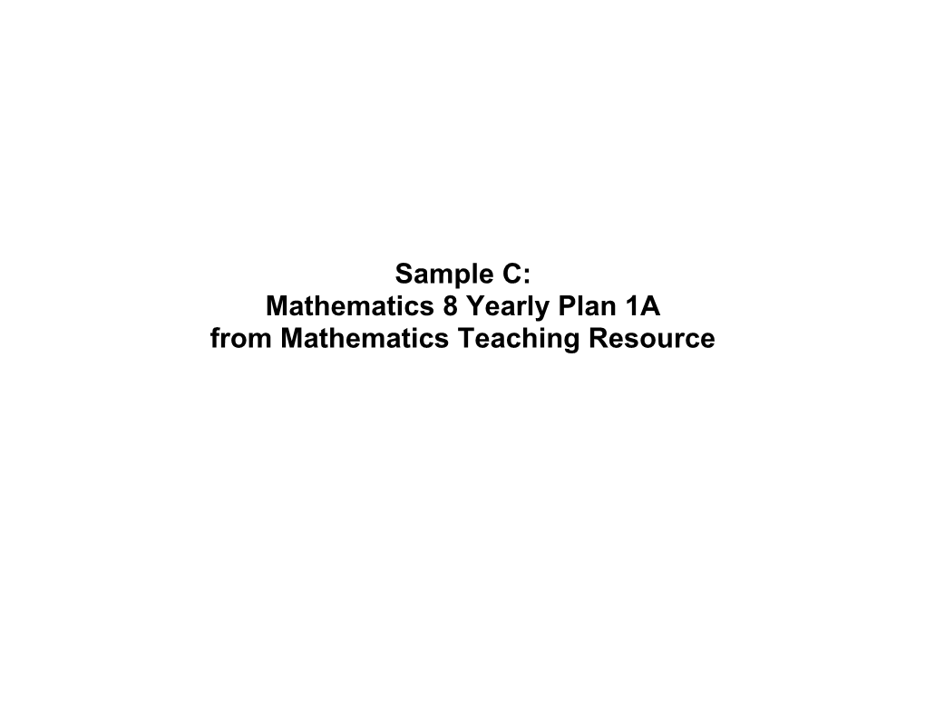 Grade 8 Math Yearly Plan