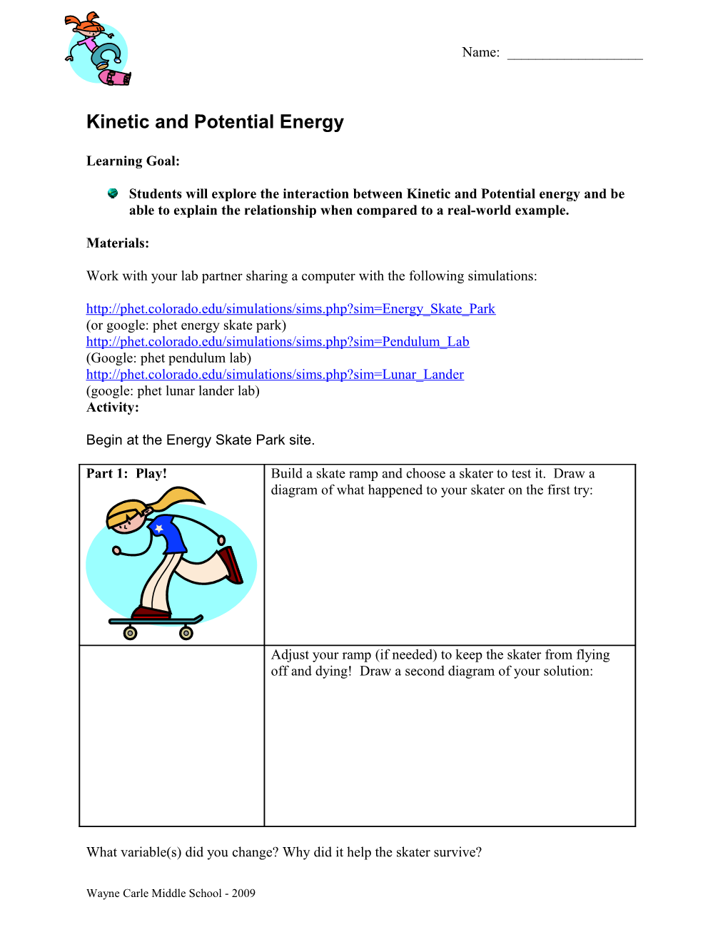 Kinetic and Potential Energy