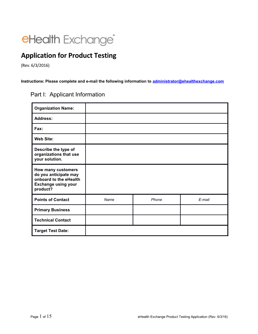 Application for Product Testing
