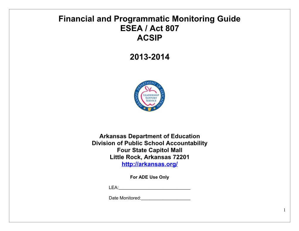 Financial and Programmatic Monitoring Guide