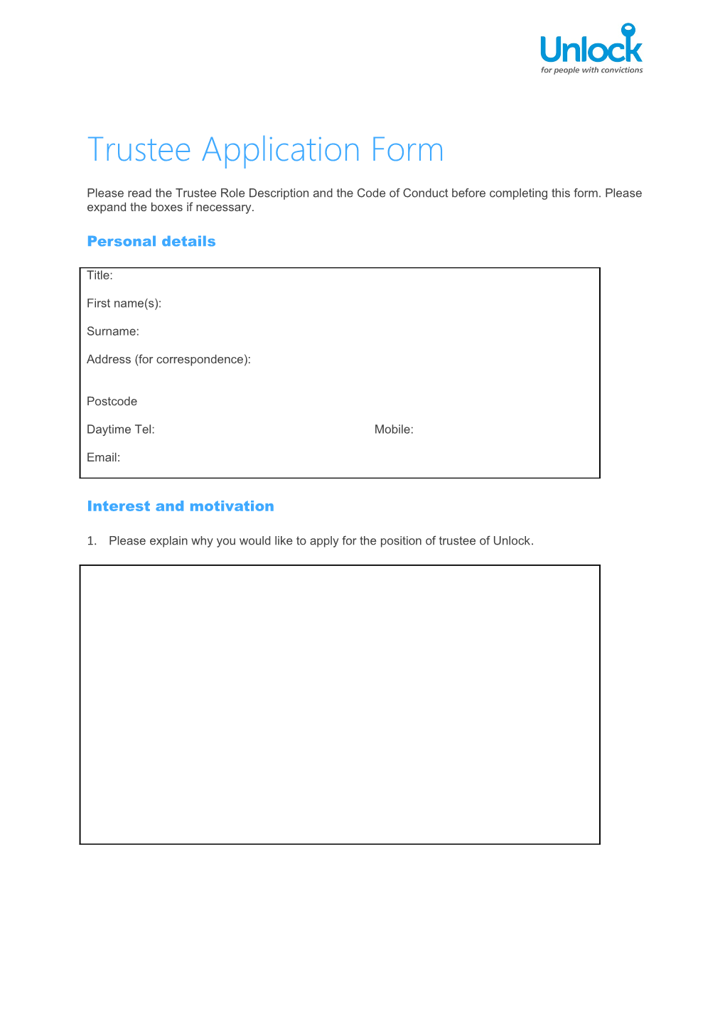 Trustee Application Form s1