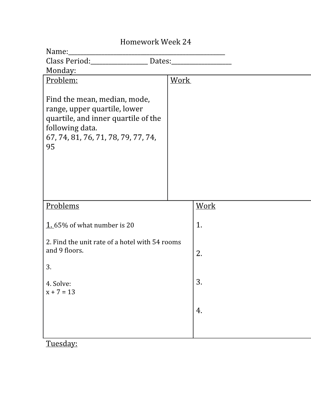 Homework Week 24