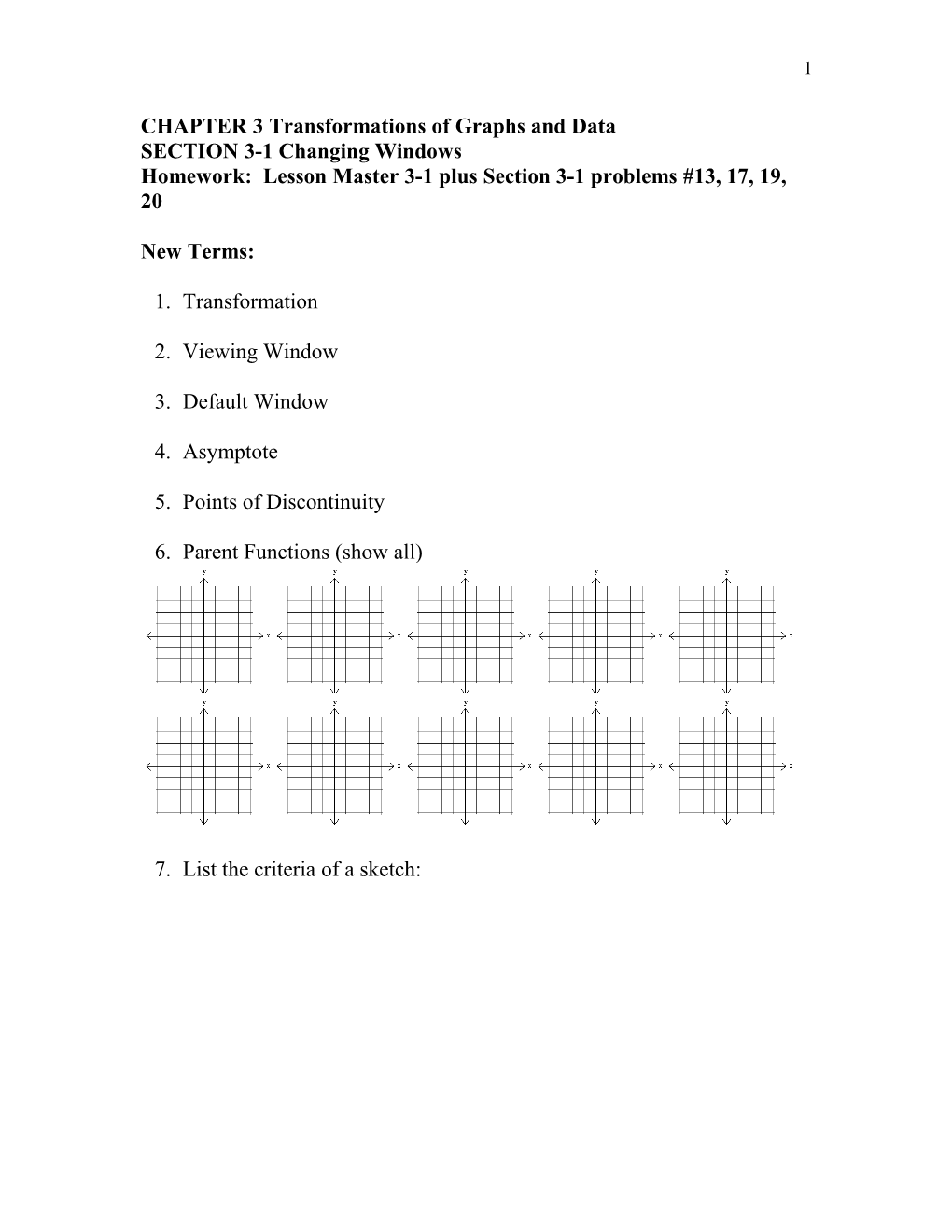 CHAPTER 3 Transformations of Graphs and Data