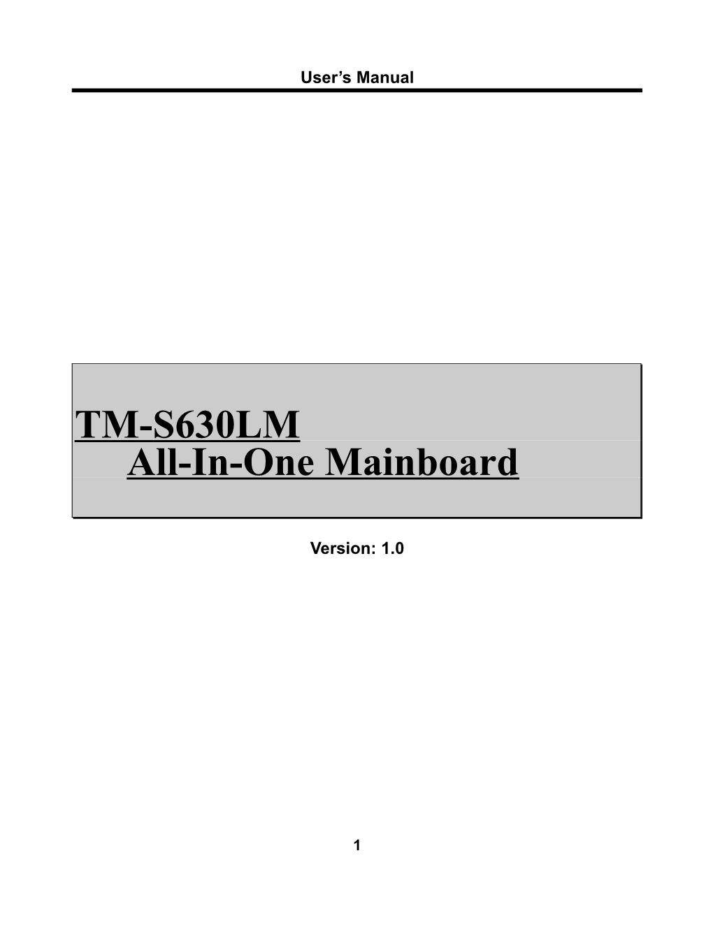 All-In-One Mainboard