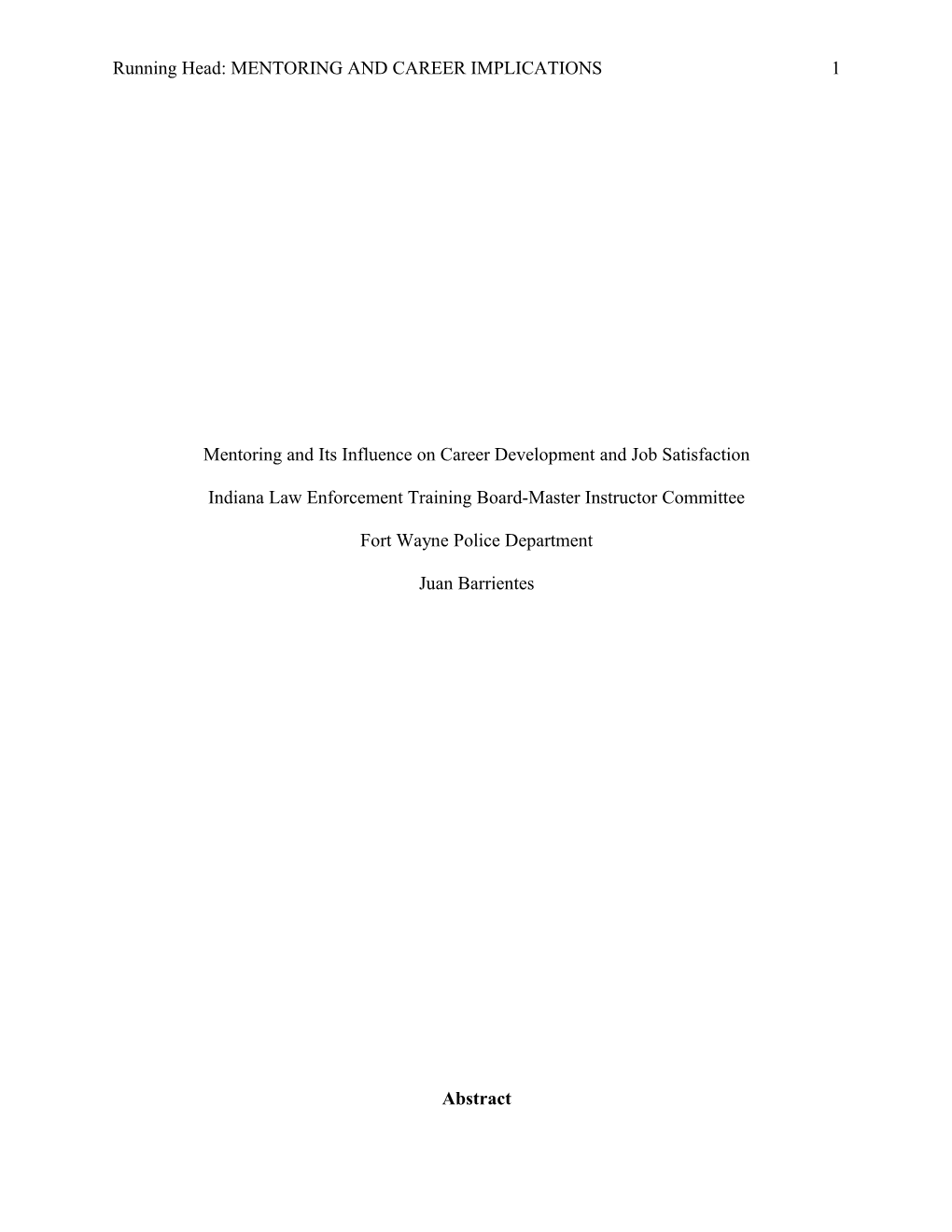 Mentoring and Its Influence on Career Development and Job Satisfaction