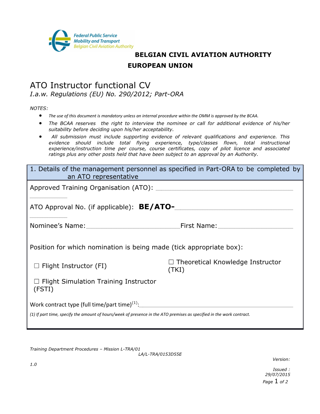 ATO Instructorfunctional CV