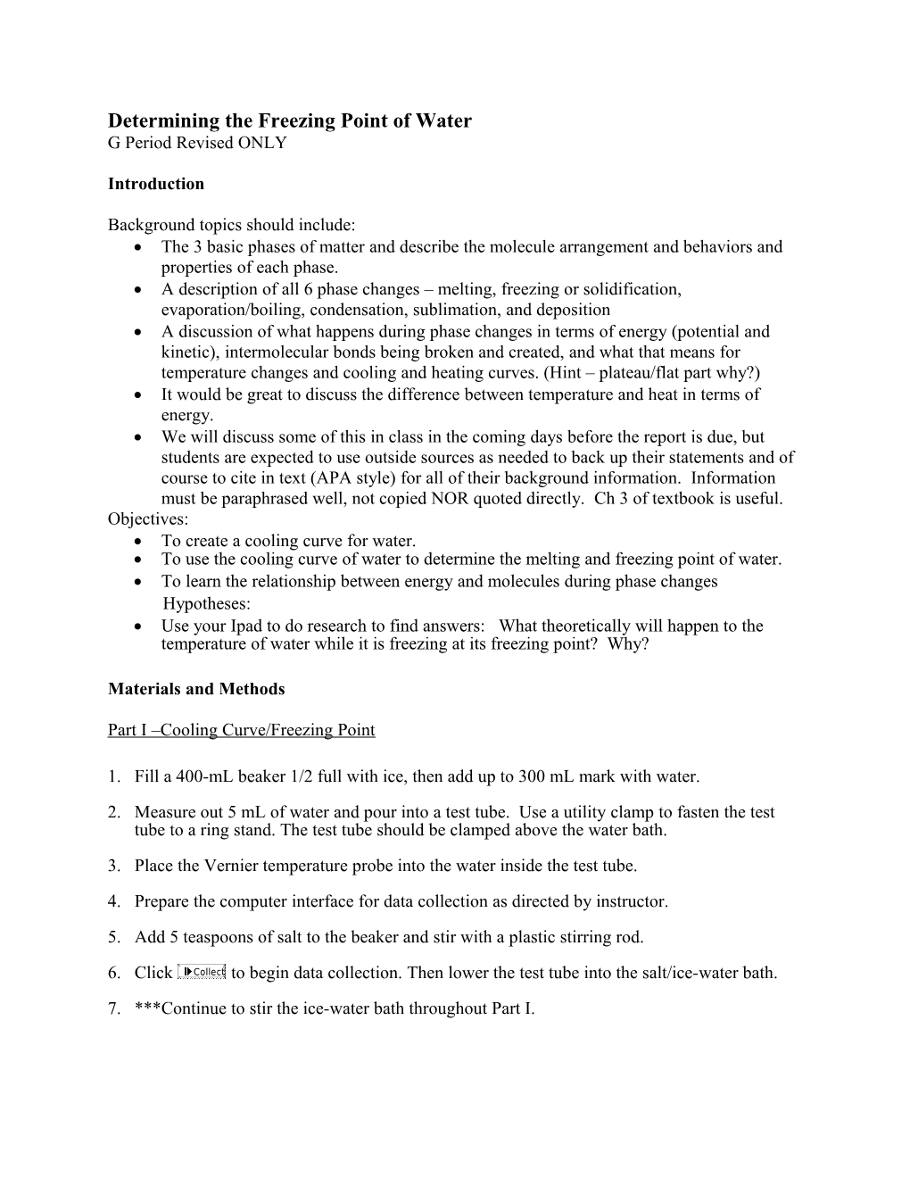 Lab #10: the Effect of Mass on Energy