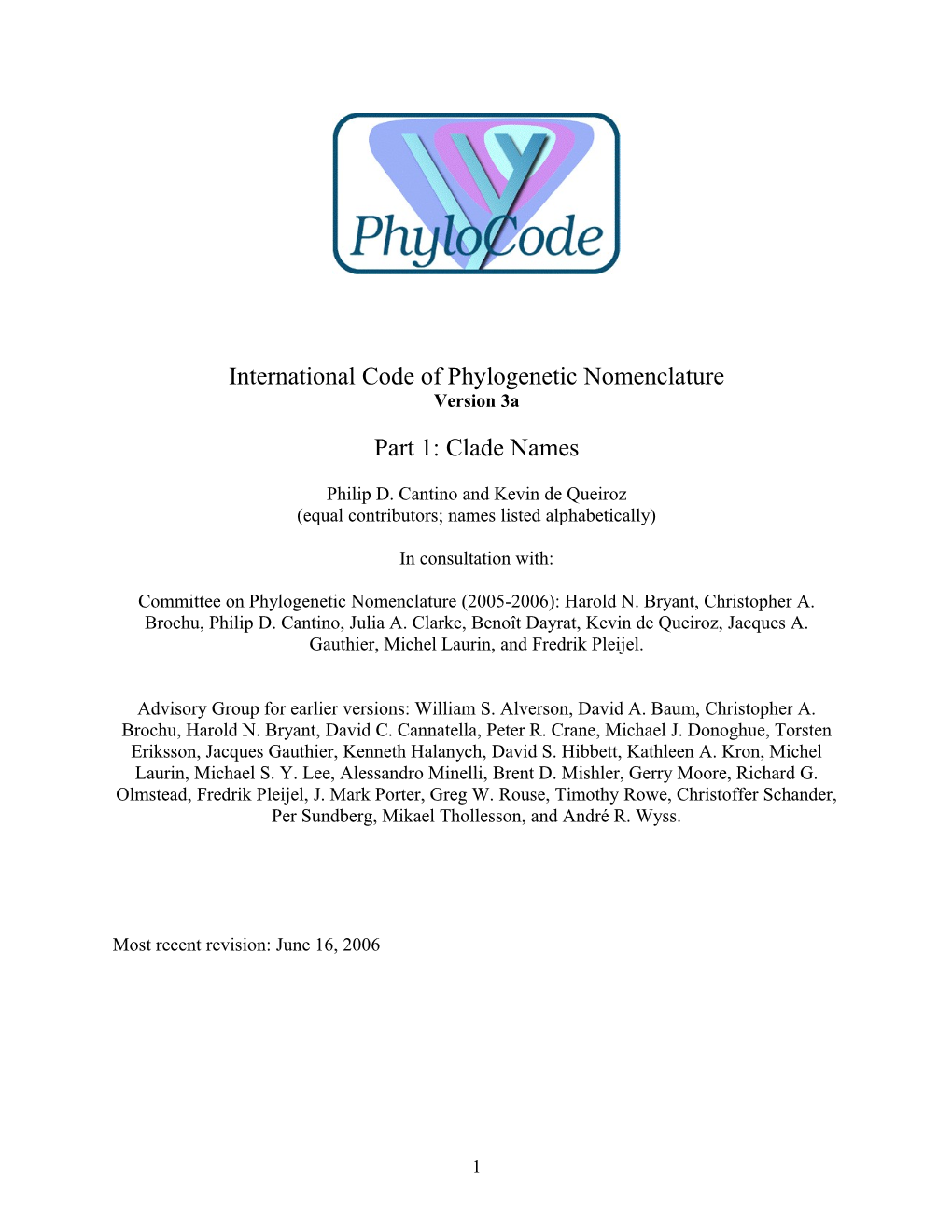 International Code of Phylogenetic Nomenclature
