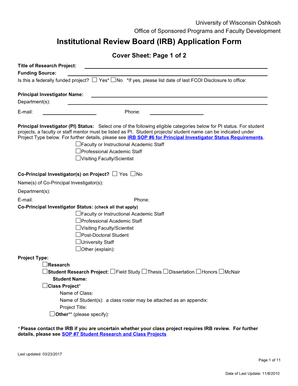 Institutional Review Board (IRB) Application Form s1