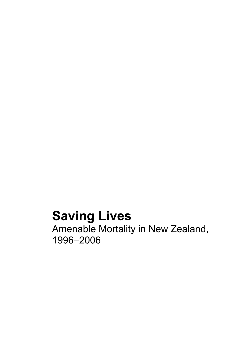 Amenable Mortality in New Zealand, 1996 2006