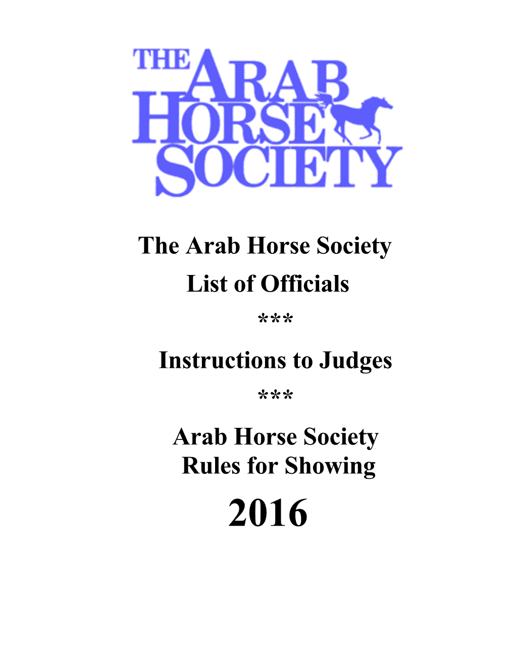 The Arab Horse Society
