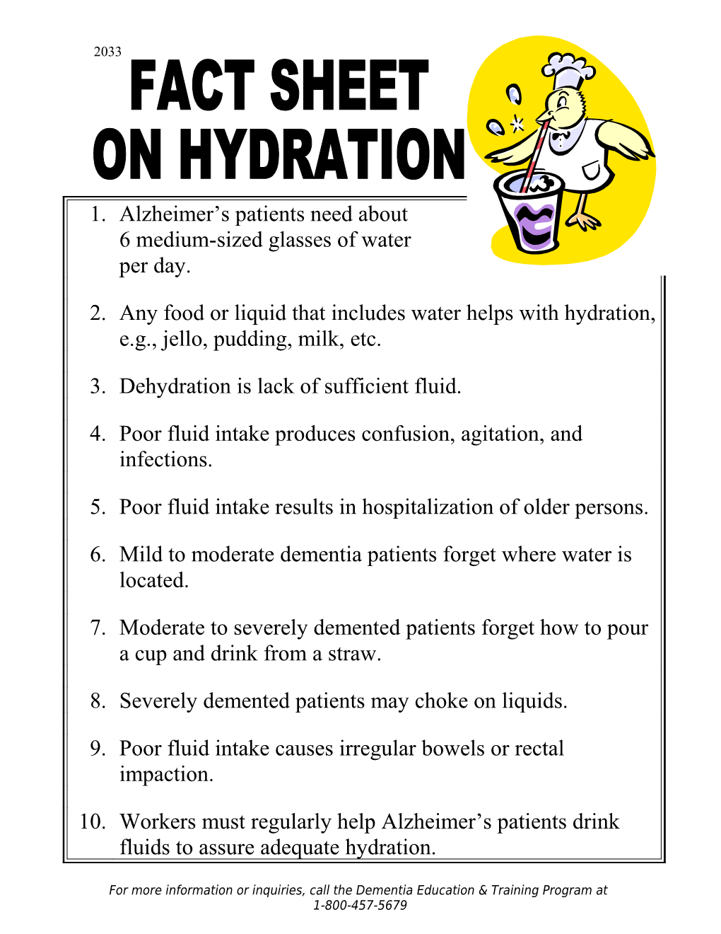 Fact Sheet on Hydration