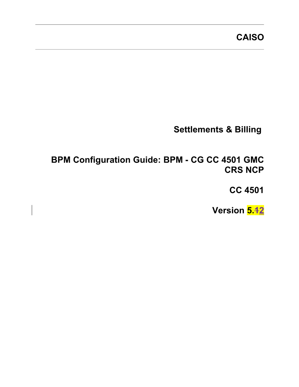 Bpm - Cg Cc 4501 Gmc Crs Ncp